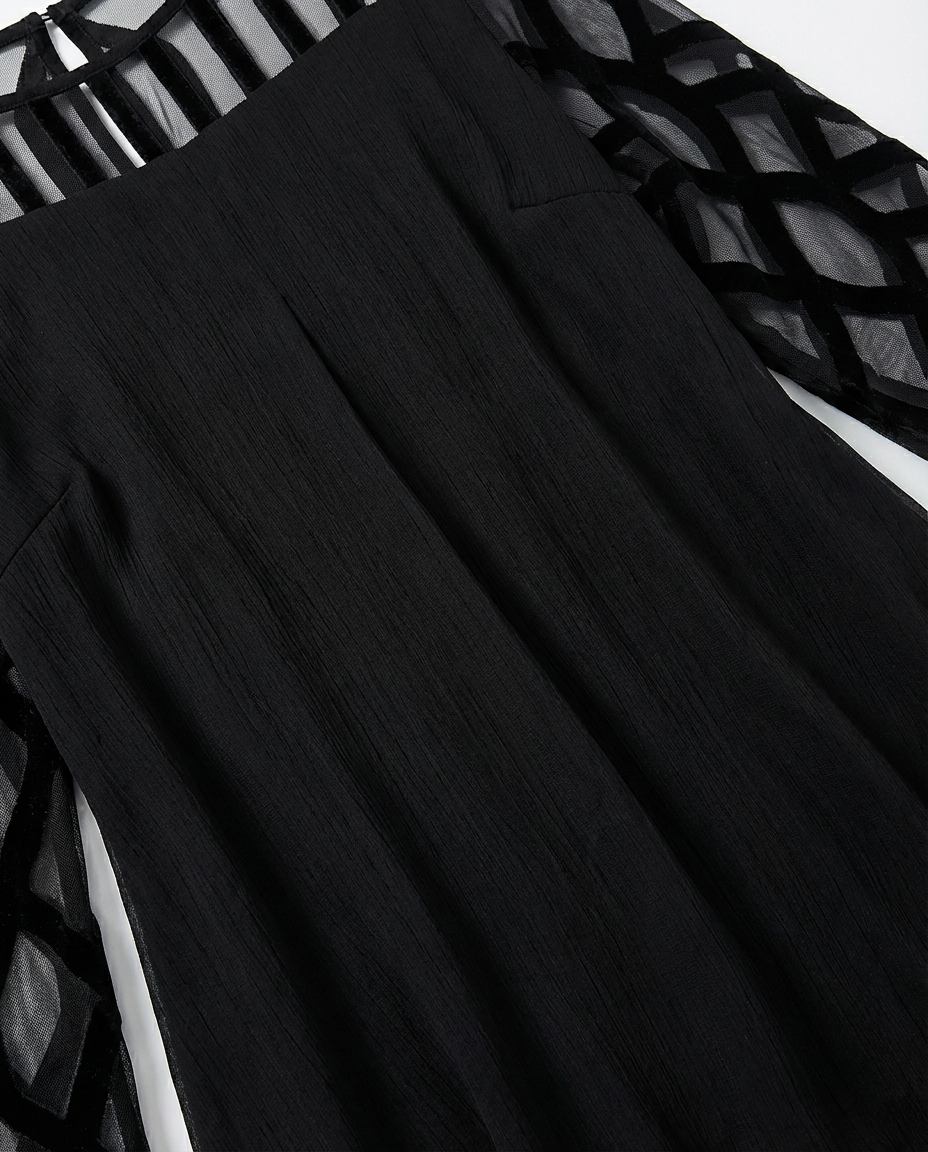 Sukienka Damska Midi Kwiatowa | Luźny Krój | Koronkowe Rękawy | Na Co Dzień