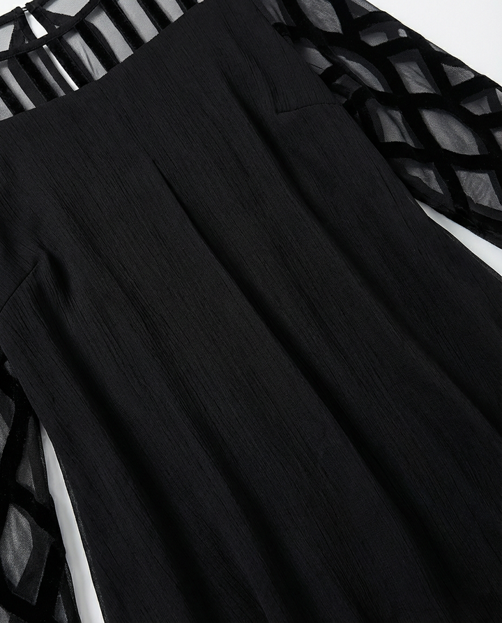 Sukienka Damska Midi Kwiatowa | Luźny Krój | Koronkowe Rękawy | Na Co Dzień