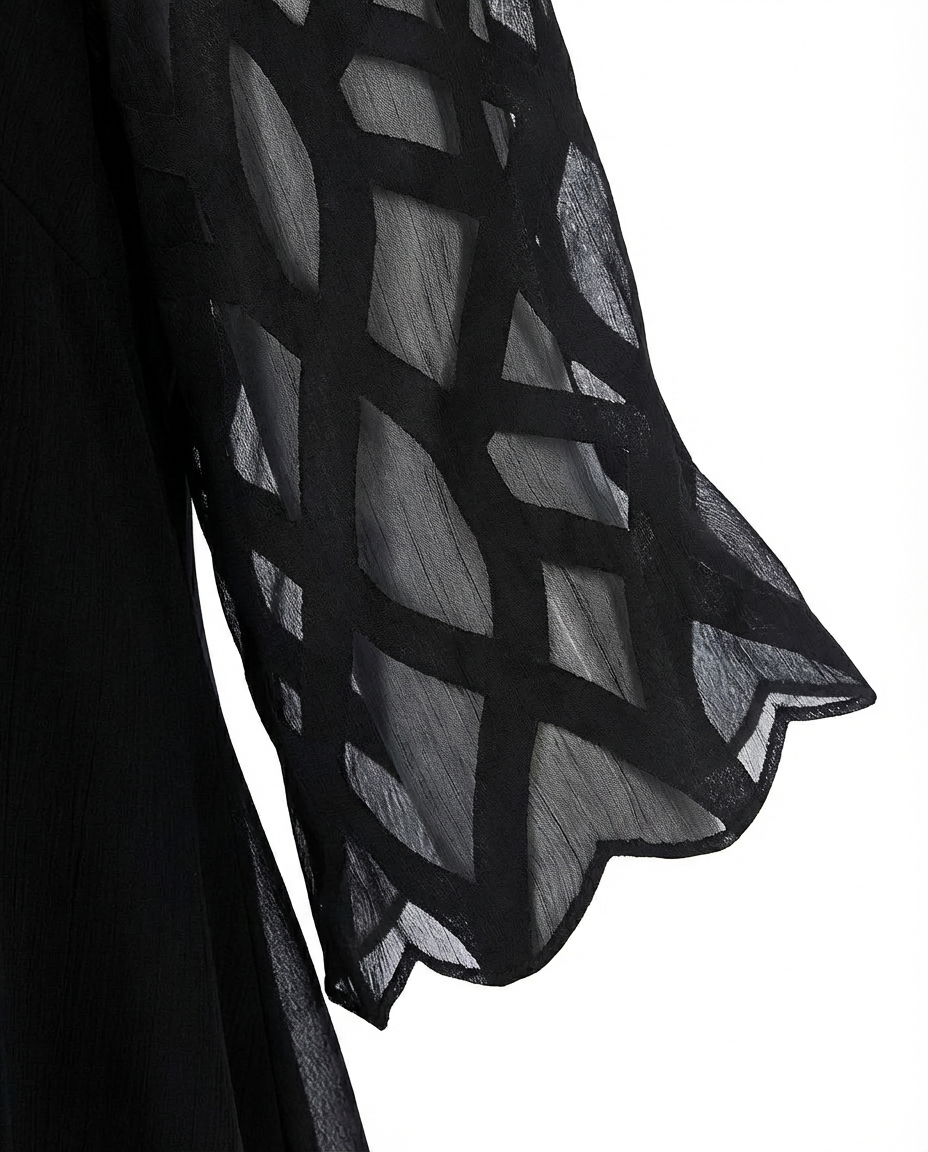 Sukienka Damska Midi Kwiatowa | Luźny Krój | Koronkowe Rękawy | Na Co Dzień