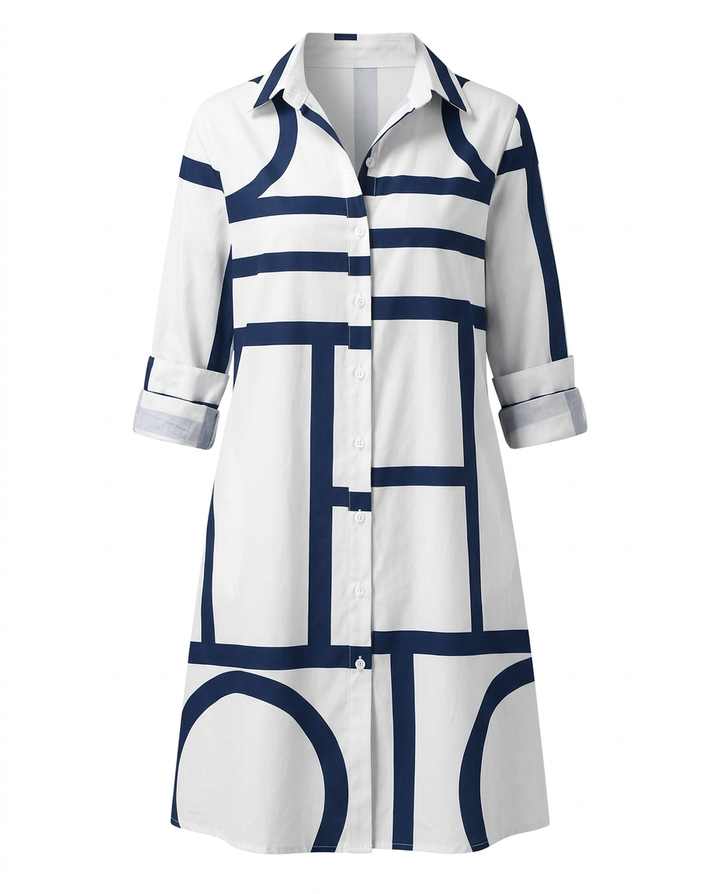 Sukienka Damska Letnia Elegancka | Dopasowany Krój | Wygodne Kieszenie | Na Co Dzień