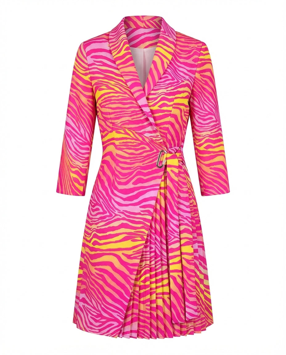 Sukienka Damska Plisowana Elegancka | Dopasowany Krój | Wygodny Materiał | Na Co Dzień