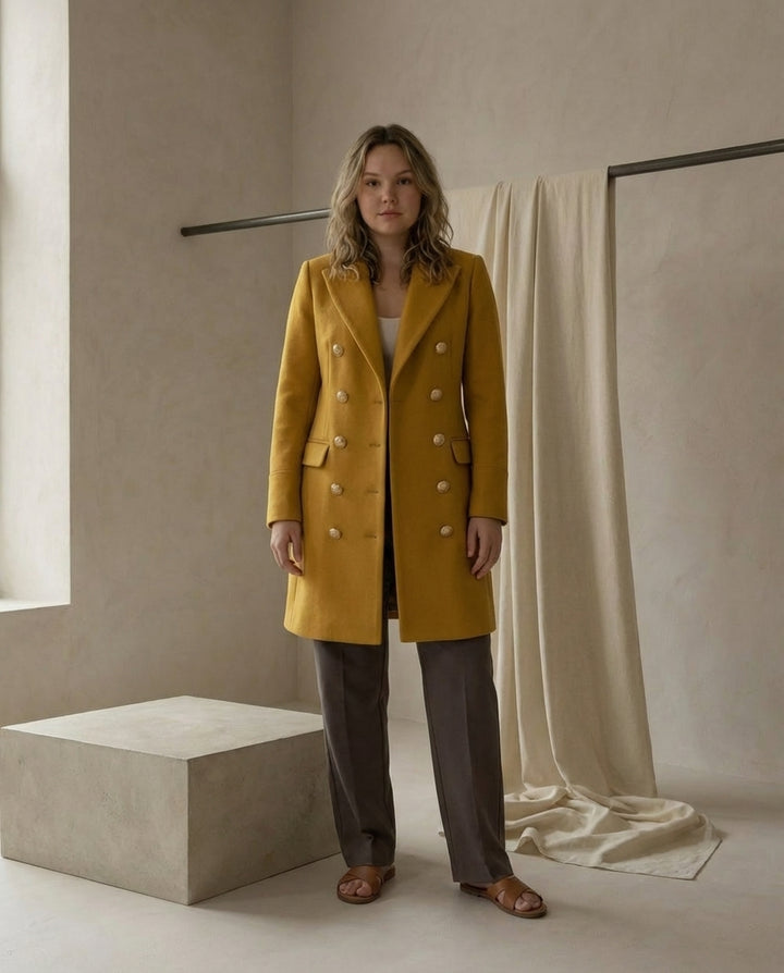 Płaszcz Zimowy Damski Płaszcz Damski Zimowy | Długi Krój | Funkcjonalne Kieszenie | Na Zimę i Pory Przejściowe