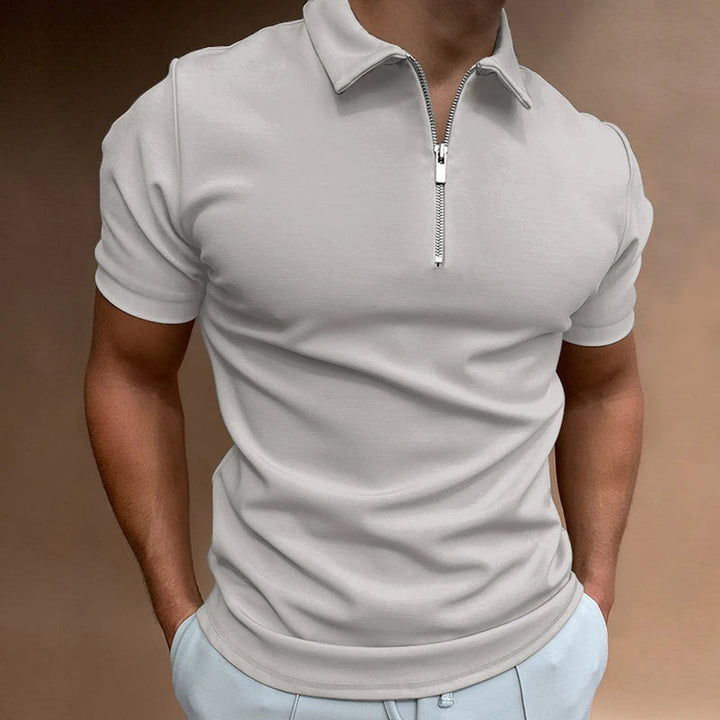 Męska Koszulka Polo z Krótkim Rękawem | Zamek pod Kołnierzem | Klasyczny Styl Casual