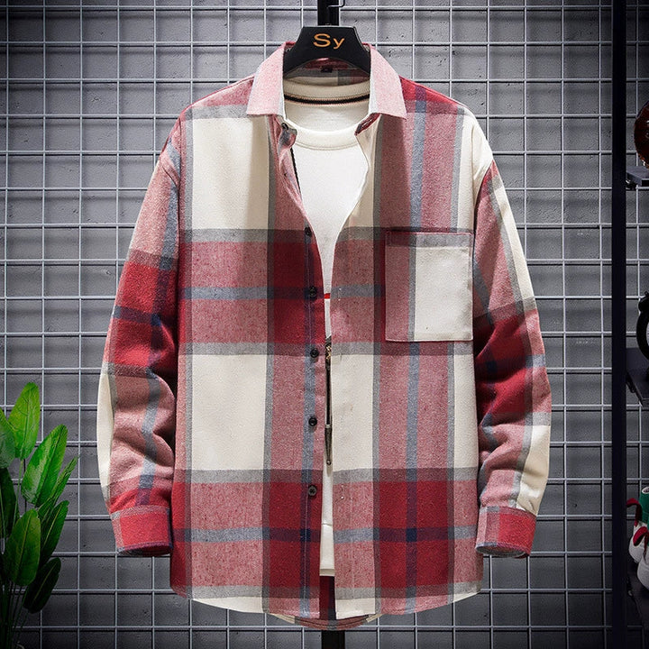 Koszula Męska w Kratę | Klasyczny Krój | Miękka Dzianina | Styl Casual