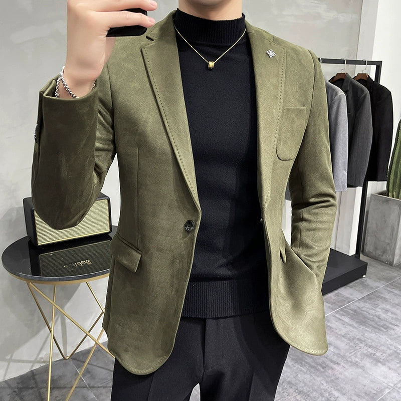 Męska Marynarka Elegancka | Smukły Krój | Styl Smart-Casual | Jednorzędowe Zapięcie