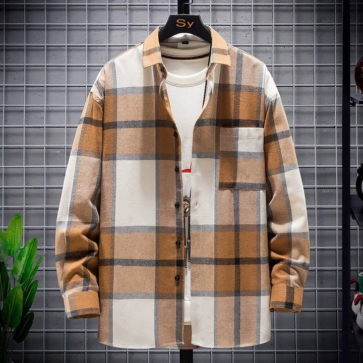 Koszula Męska w Kratę | Klasyczny Krój | Miękka Dzianina | Styl Casual