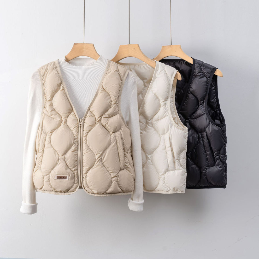 Damska Kamizelka Pikowana na Zamek | Lekka i Stylowa | Idealna na Przejściowe Dni