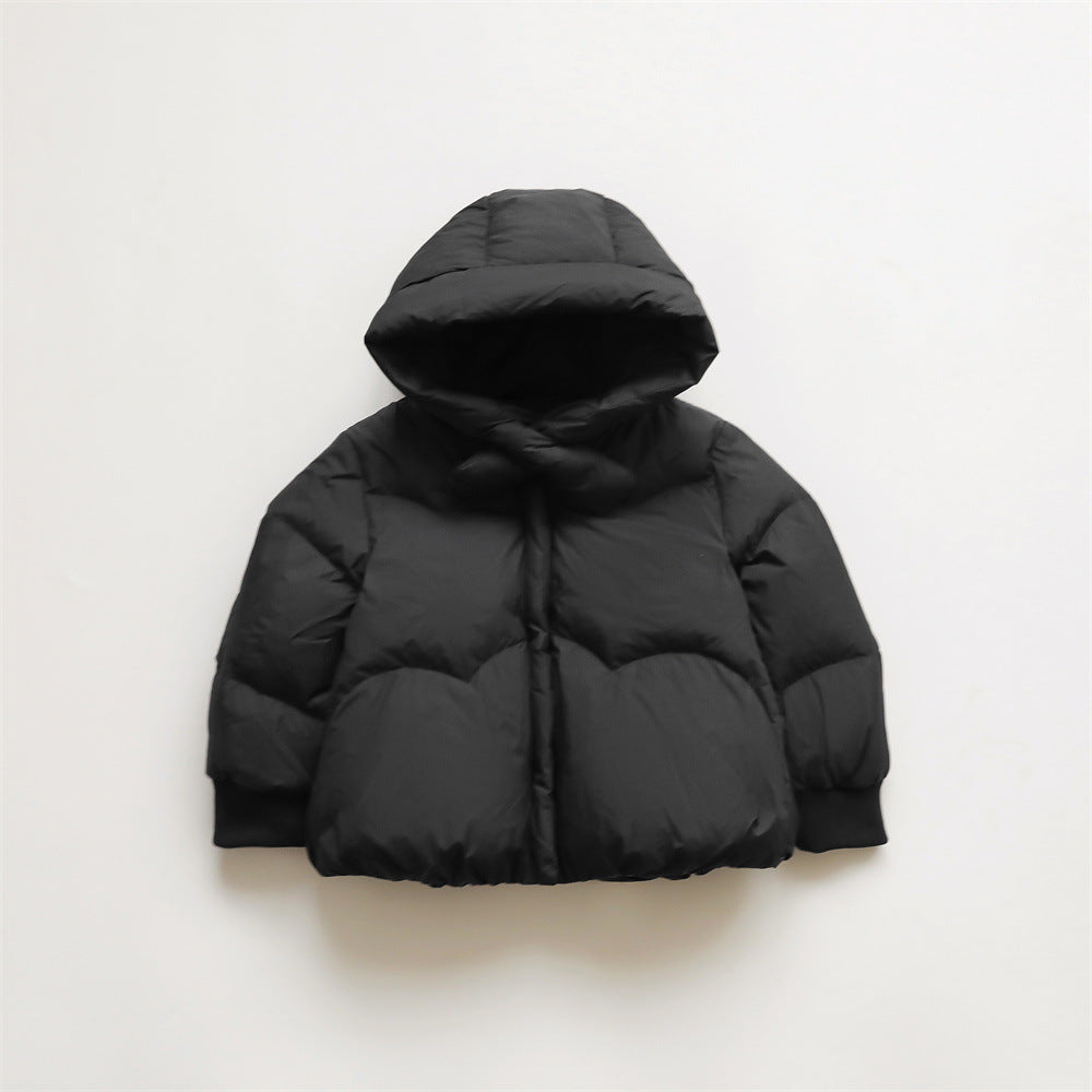 Pikowana Kurtka z Kapturem | Puszysta i Komfortowa | Związanie pod Szyją | Na Chłodne Dni