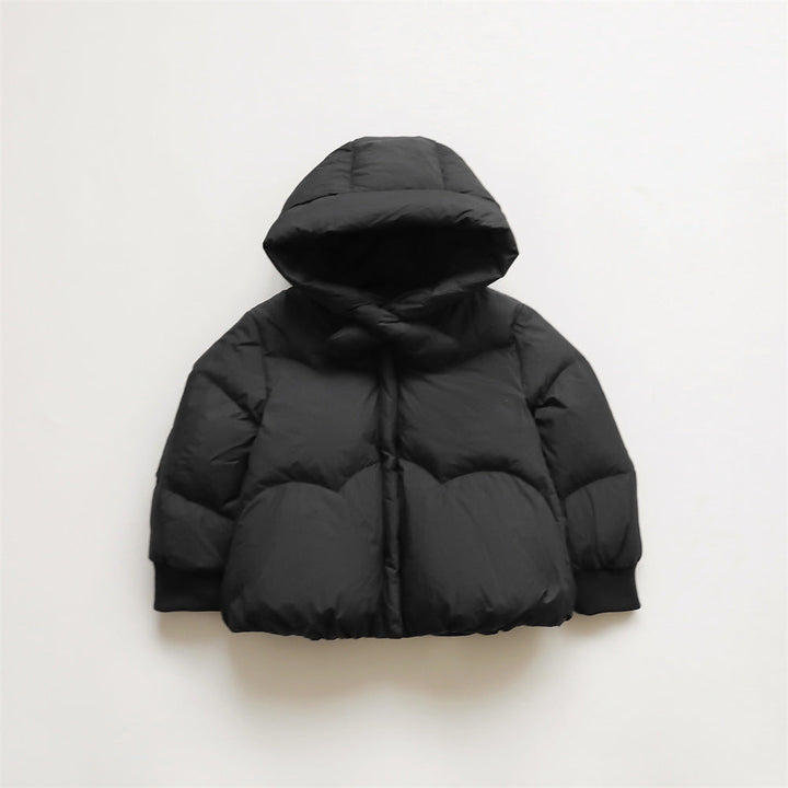 Pikowana Kurtka z Kapturem | Puszysta i Komfortowa | Związanie pod Szyją | Na Chłodne Dni