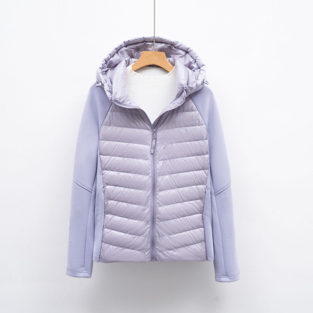 Męska Kurtka Hybrydowa z Kapturem | Pikowany Przód | Lekka i Funkcjonalna