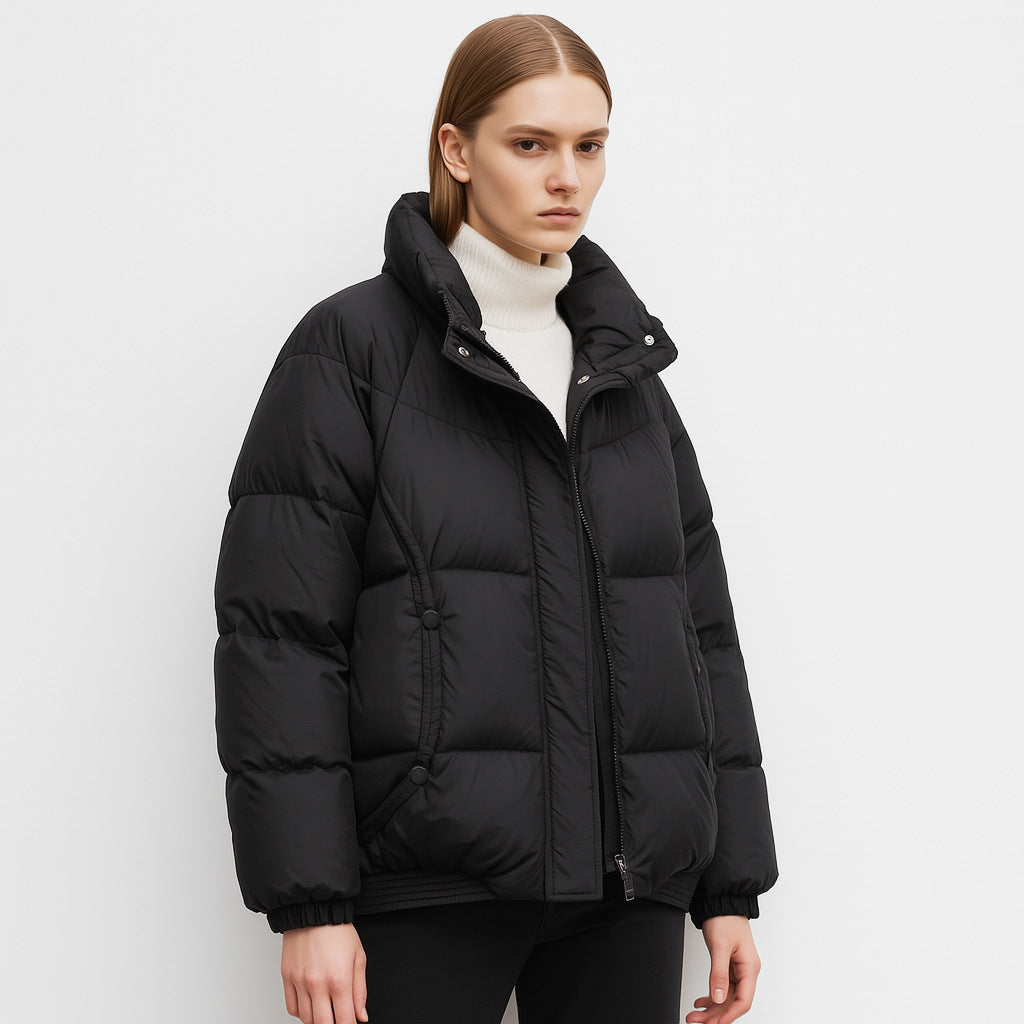 Pikowana Kurtka Damska | Wypełniona i Komfortowa | Wysoka Stójka | Idealna na Zimę