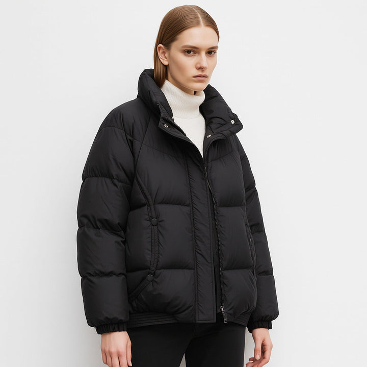 Pikowana Kurtka Damska | Wypełniona i Komfortowa | Wysoka Stójka | Idealna na Zimę