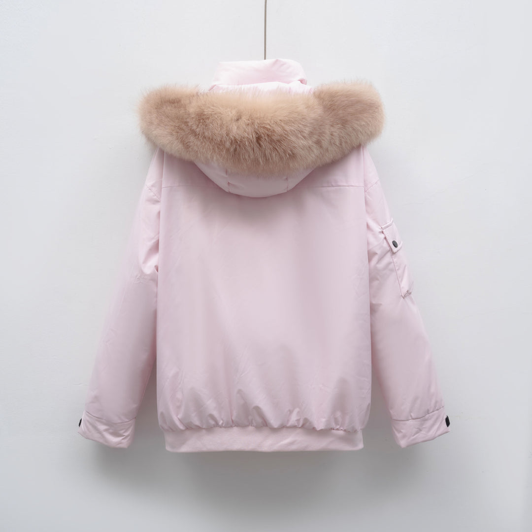 Parka Pikowana z Kapturem | Obszycie ze Sztucznego Futra | Funkcjonalne Kieszenie | Idealna na Zimę