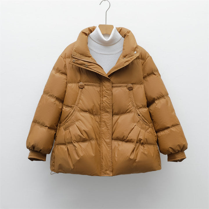 Pikowana Kurtka Oversize | Wypełniona i Komfortowa | Zapięcie na Guziki i Zamek | Na Sezon Jesienno-Zimowy