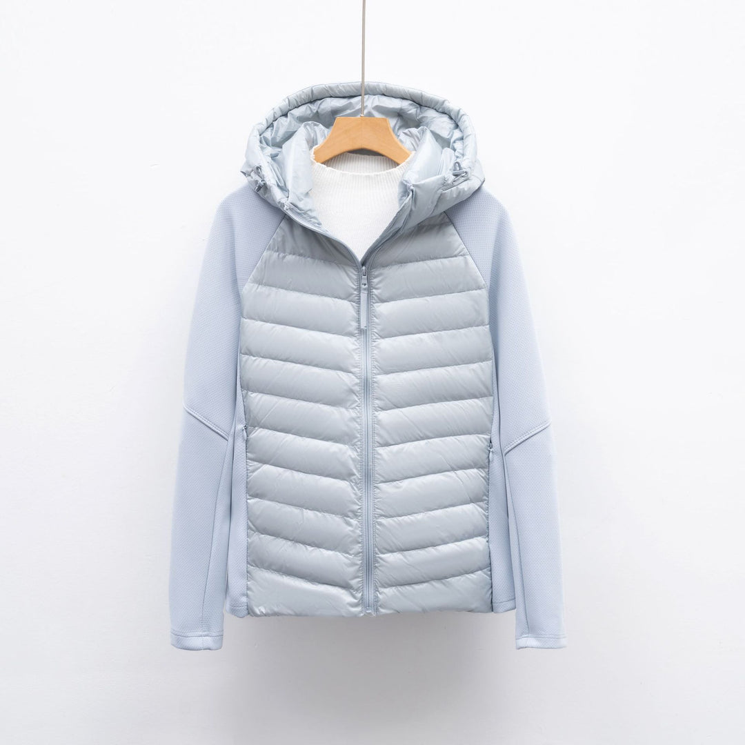 Męska Kurtka Hybrydowa z Kapturem | Pikowany Przód | Lekka i Funkcjonalna