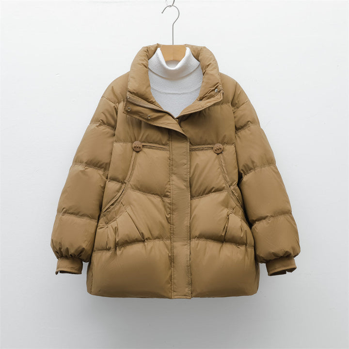 Pikowana Kurtka Oversize | Wypełniona i Komfortowa | Zapięcie na Guziki i Zamek | Na Sezon Jesienno-Zimowy