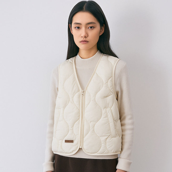 Damska Kamizelka Pikowana na Zamek | Lekka i Stylowa | Idealna na Przejściowe Dni