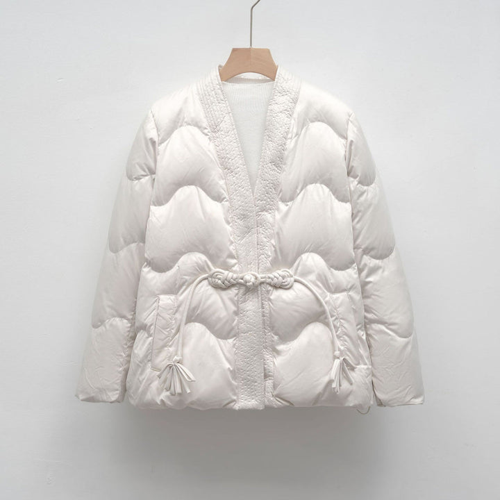 Pikowana Kurtka Kimono | Związanie w Talii | Lekka i Nowoczesna | Komfort na Co Dzień