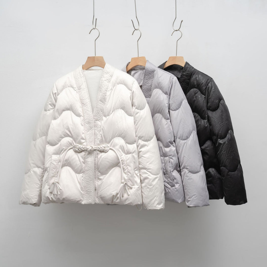 Pikowana Kurtka Kimono | Związanie w Talii | Lekka i Nowoczesna | Komfort na Co Dzień