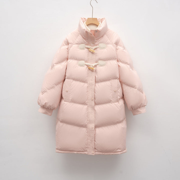 Długa Pikowana Kurtka z Troczkami | Minimalistyczna Forma | Ciepła i Wygodna