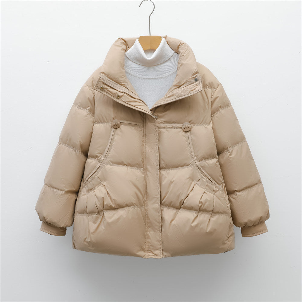 Pikowana Kurtka Oversize | Wypełniona i Komfortowa | Zapięcie na Guziki i Zamek | Na Sezon Jesienno-Zimowy