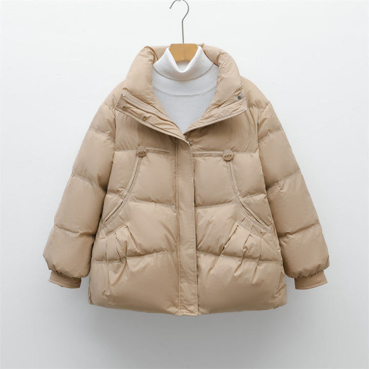 Pikowana Kurtka Oversize | Wypełniona i Komfortowa | Zapięcie na Guziki i Zamek | Na Sezon Jesienno-Zimowy