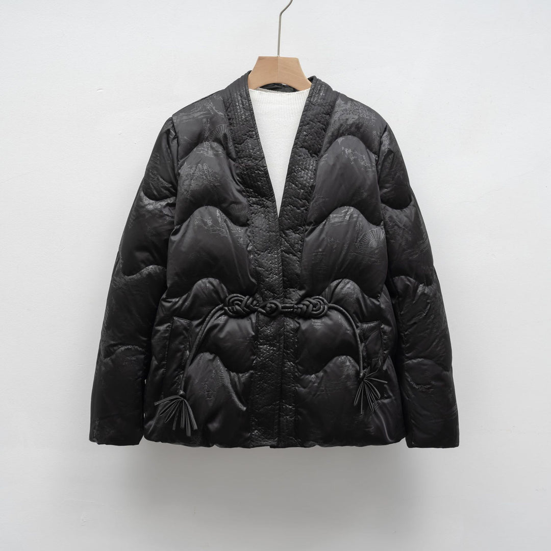 Pikowana Kurtka Kimono | Związanie w Talii | Lekka i Nowoczesna | Komfort na Co Dzień