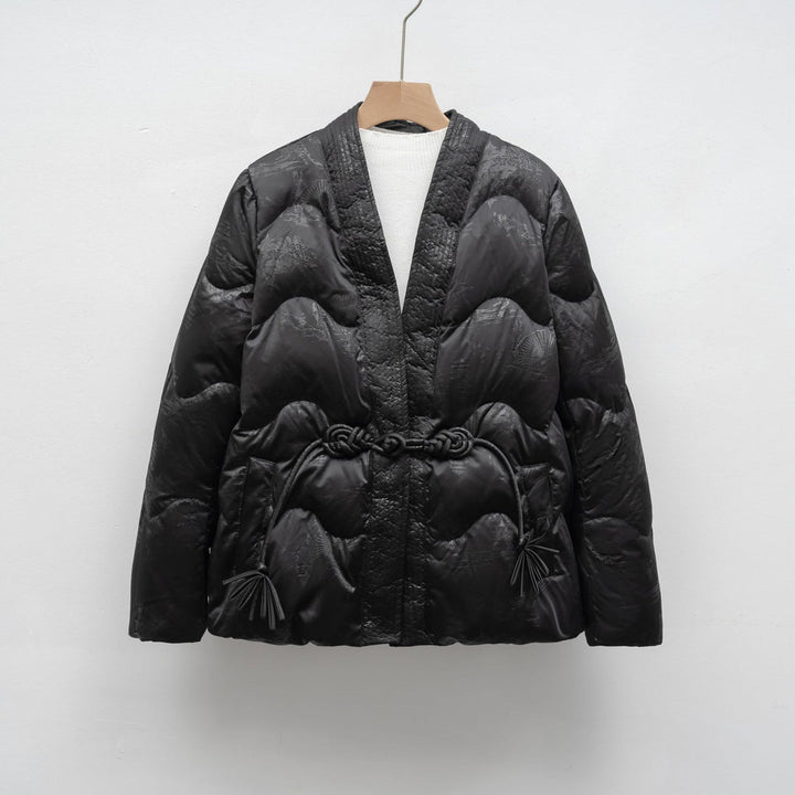 Pikowana Kurtka Kimono | Związanie w Talii | Lekka i Nowoczesna | Komfort na Co Dzień