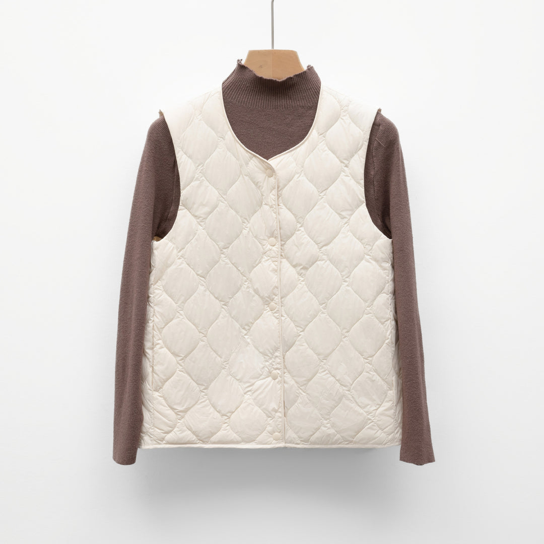 Dwustronna Kamizelka Pikowana | Lekka i Uniwersalna | Zapięcie na Napki | Idealna na Przejściowy Sezon