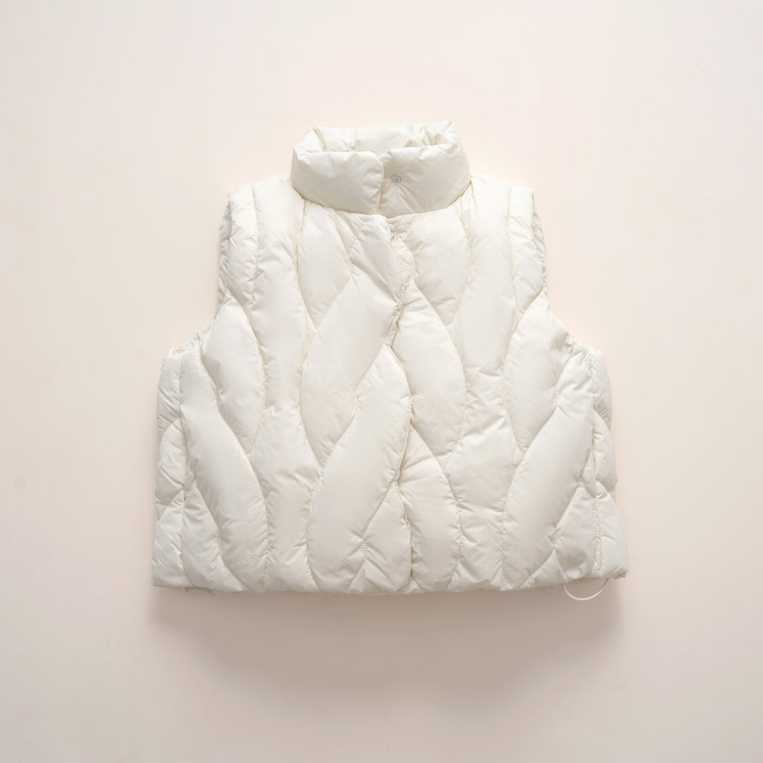 Pikowana Kamizelka Bez Rękawów | Wysoki Kołnierz | Ciepła i Lekka