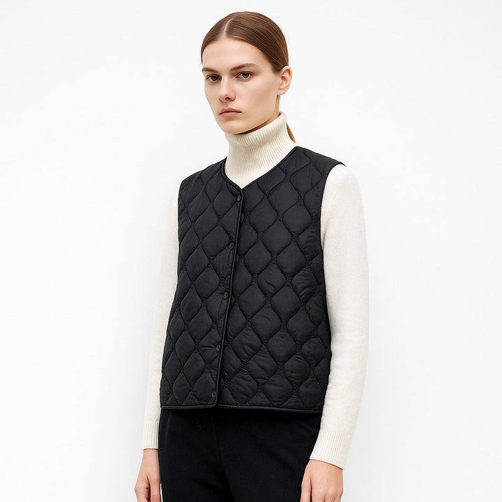 Dwustronna Kamizelka Pikowana | Lekka i Uniwersalna | Zapięcie na Napki | Idealna na Przejściowy Sezon