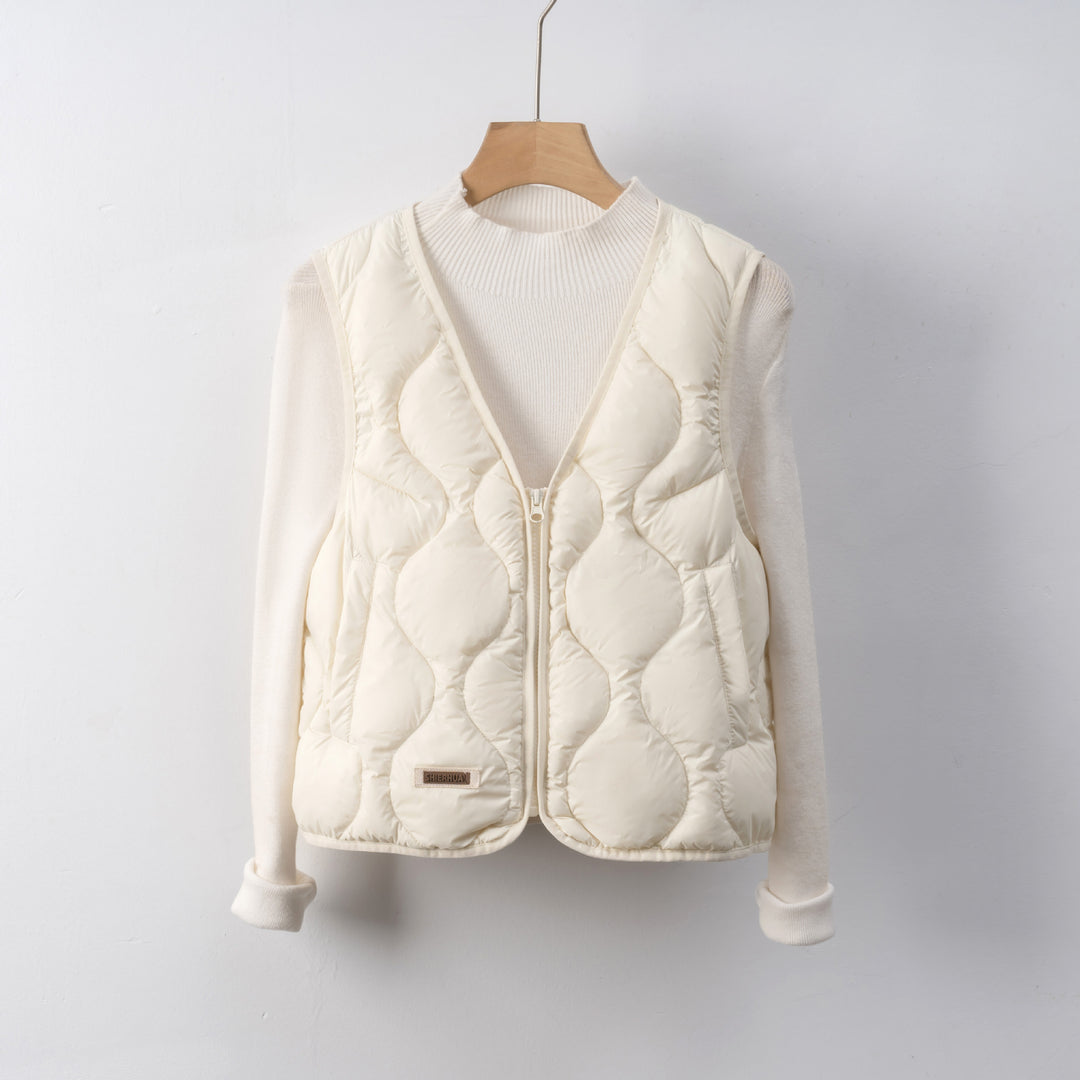 Damska Kamizelka Pikowana na Zamek | Lekka i Stylowa | Idealna na Przejściowe Dni