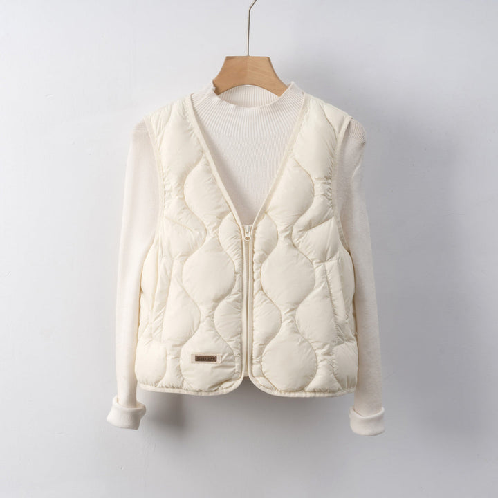 Damska Kamizelka Pikowana na Zamek | Lekka i Stylowa | Idealna na Przejściowe Dni