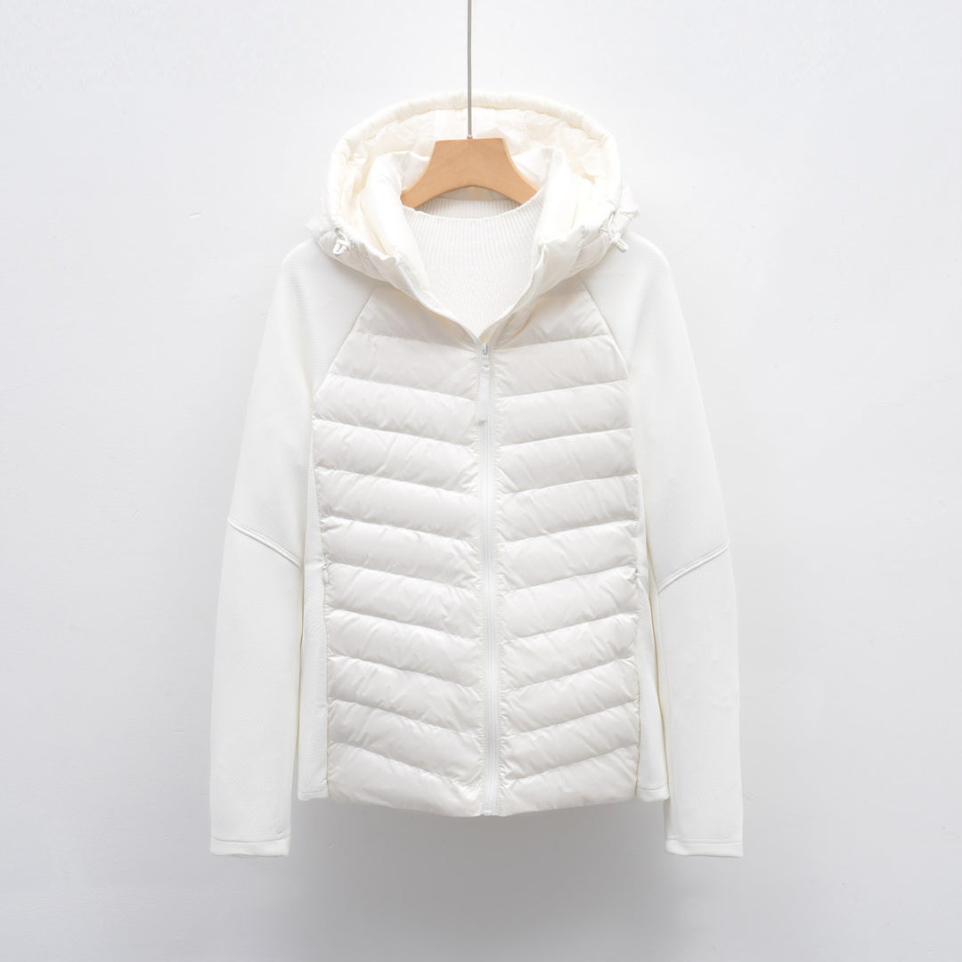 Męska Kurtka Hybrydowa z Kapturem | Pikowany Przód | Lekka i Funkcjonalna