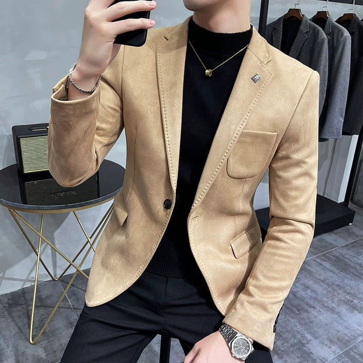 Męska Marynarka Elegancka | Smukły Krój | Styl Smart-Casual | Jednorzędowe Zapięcie