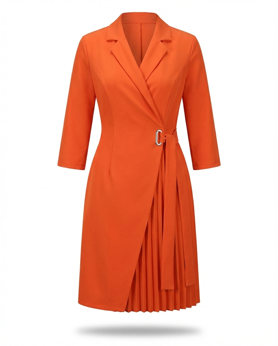 Sukienka Damska Plisowana Elegancka | Dopasowany Krój | Wygodny Materiał | Na Co Dzień