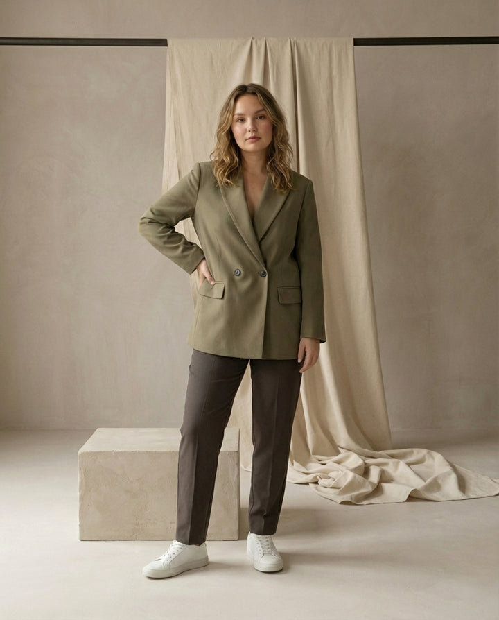 Marynarka Damska Dwurzędowa Marynarki Damskie | Klasyczny Krój | Strukturalny Kołnierz | Do Pracy i Na Co Dzień