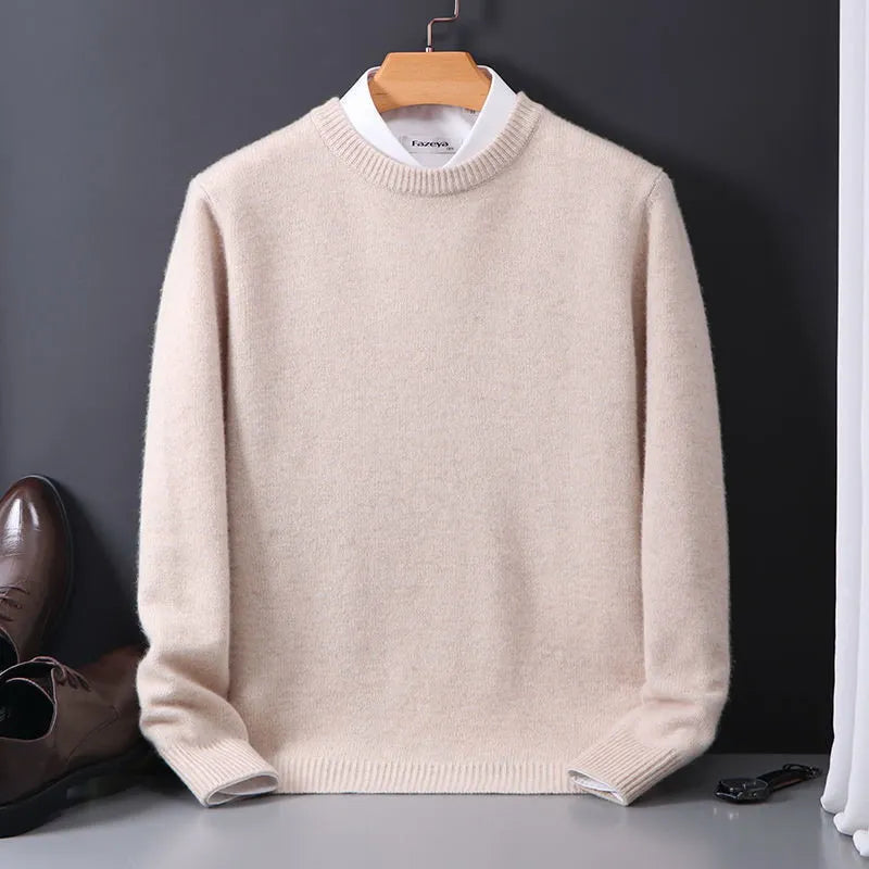 Sweter Męski z Okrągłym Dekoltem | Klasyczny Krój | Miękki i Stylowy