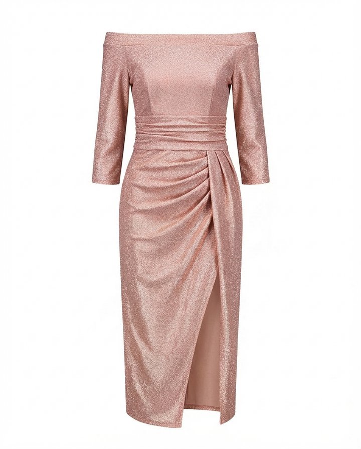 Sukienka Damska Elegancka w Gwiazdki | Dopasowany Krój | Wszechstronny Styl | Na Co Dzień i Na Wyjścia