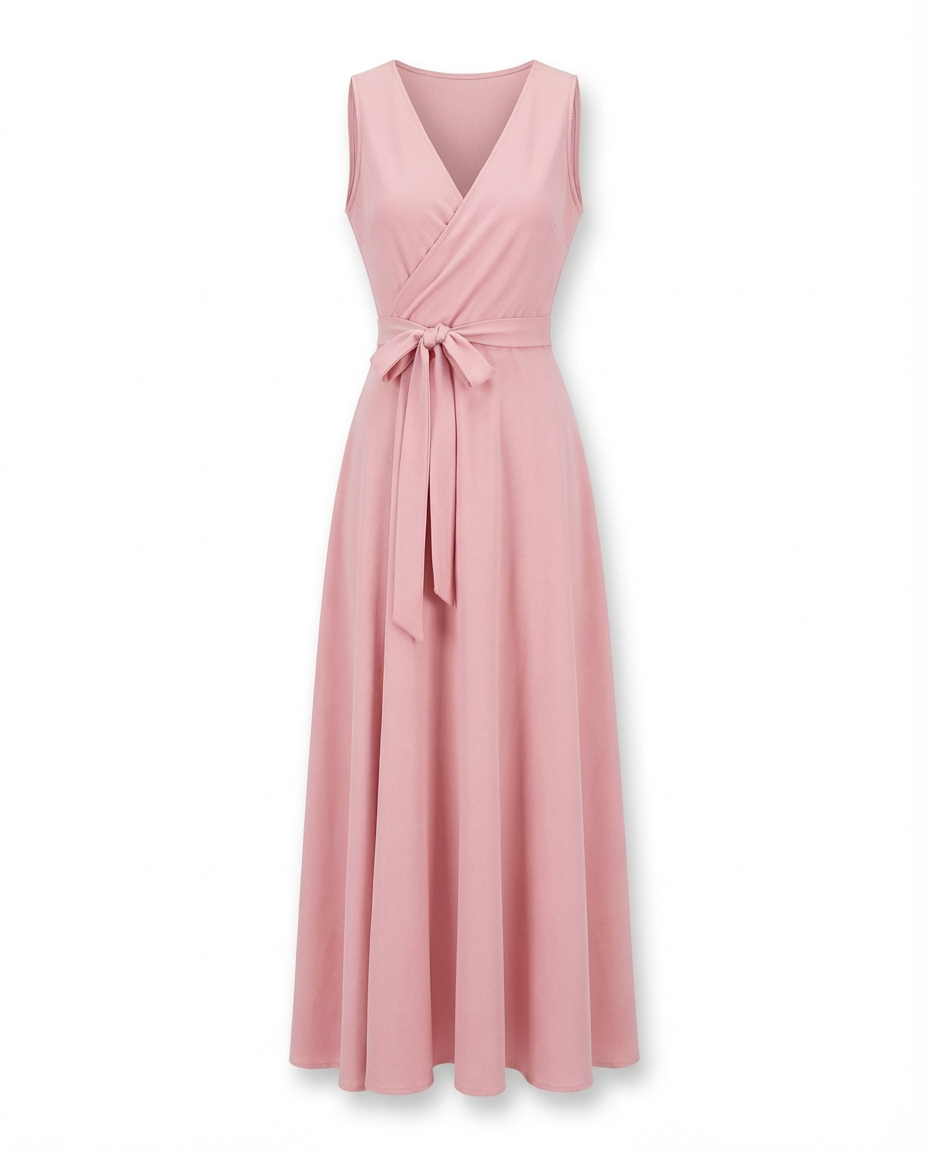 Sukienka na Wesele Damska Elegancka | Dopasowany Krój | Wyrafinowany Dekolt | Na Wiosnę i Lato