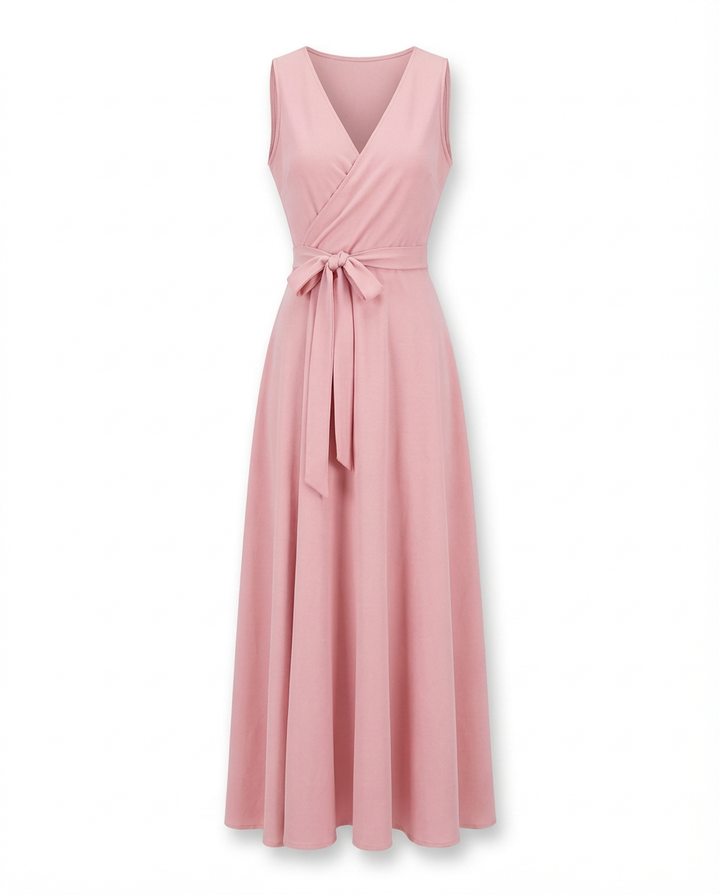 Sukienka na Wesele Damska Elegancka | Dopasowany Krój | Wyrafinowany Dekolt | Na Wiosnę i Lato