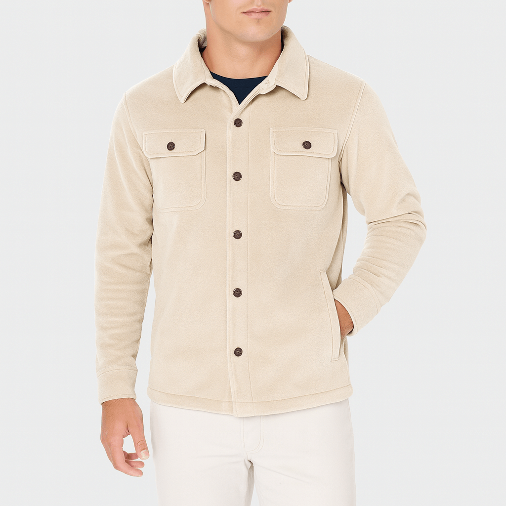 Koszulowa Kurtka Męska | Klasyczny Kołnierz | Lekka i Dopasowana Warstwa