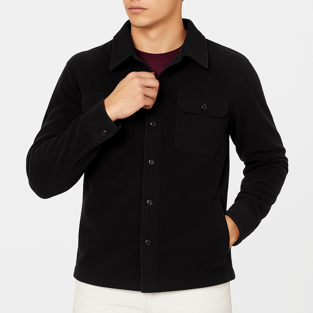 Koszulowa Kurtka Męska | Klasyczny Kołnierz | Lekka i Dopasowana Warstwa