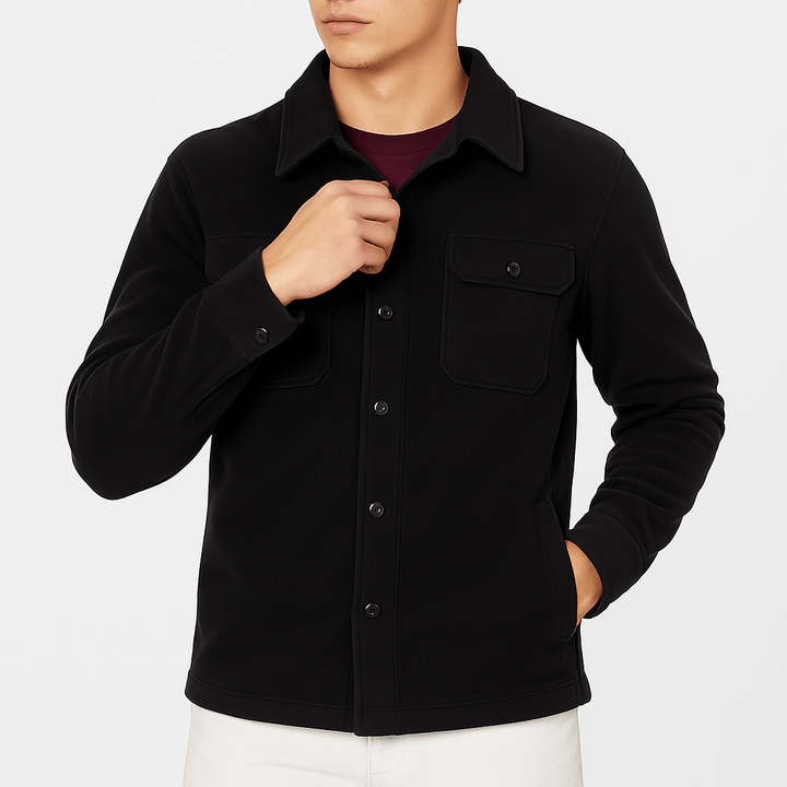 Koszulowa Kurtka Męska | Klasyczny Kołnierz | Lekka i Dopasowana Warstwa