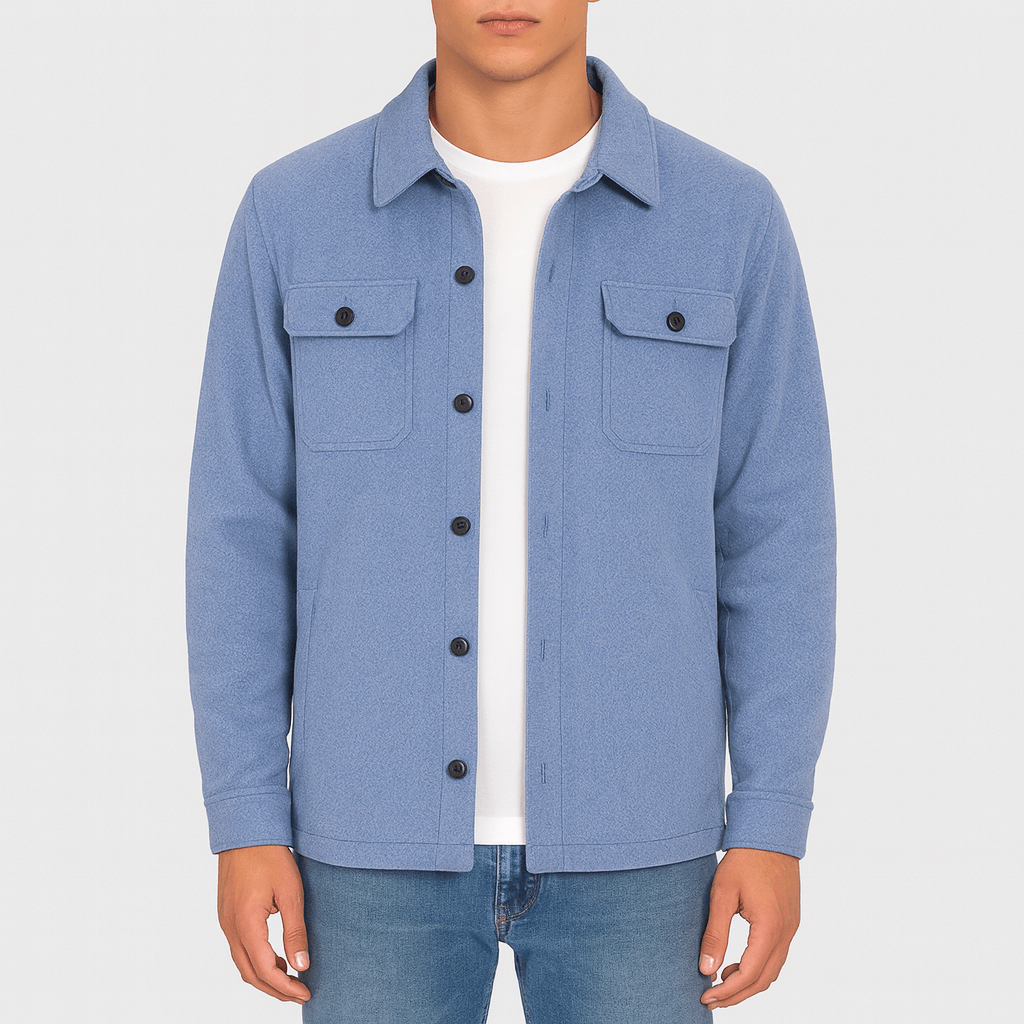 Koszulowa Kurtka Męska | Klasyczny Kołnierz | Lekka i Dopasowana Warstwa