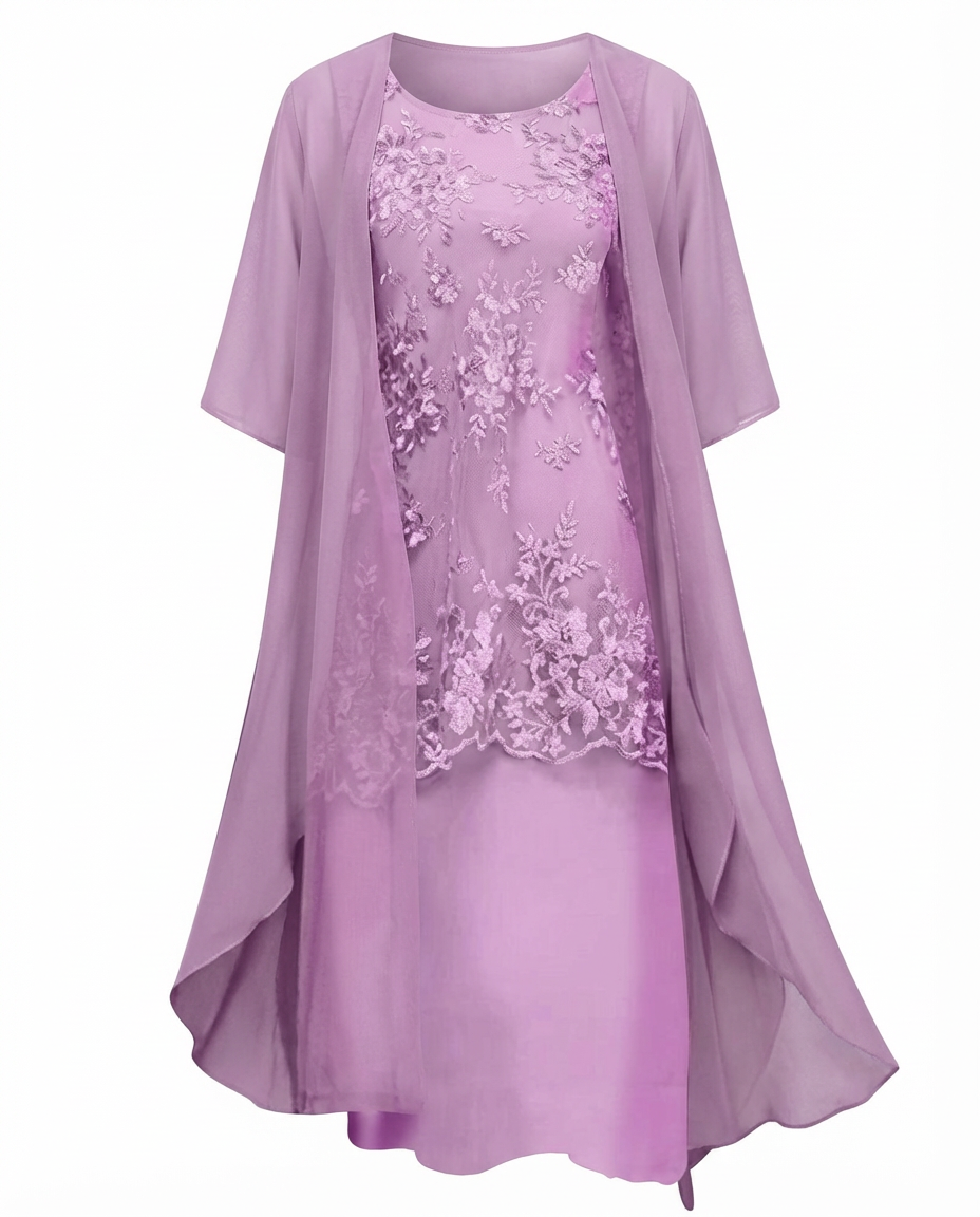 Sukienka na Wesele Damska Szyfonowa | Dopasowany Krój | Lekka Tkanina | Na Co Dzień i Na Wyjścia