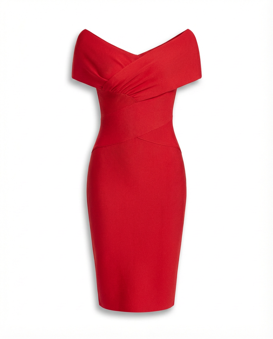 Sukienka Koktajlowa Sukienki Koktajlowe | Dopasowany Krój | Dekolt w Kształcie V | Na Wyjścia