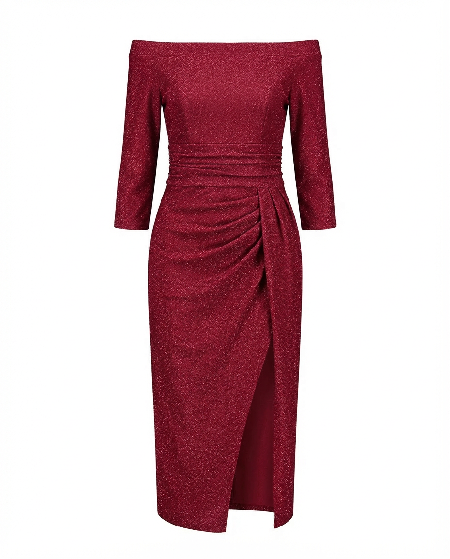 Sukienka Damska Elegancka w Gwiazdki | Dopasowany Krój | Wszechstronny Styl | Na Co Dzień i Na Wyjścia