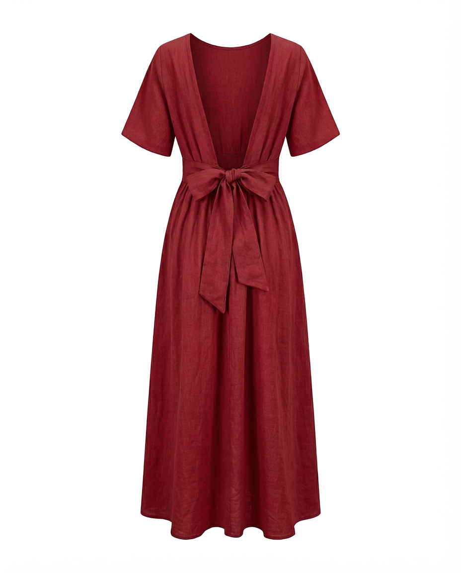 Sukienka Midi Damska Elegancka | Dopasowany Krój | Elastyczna Talie | Na Lato