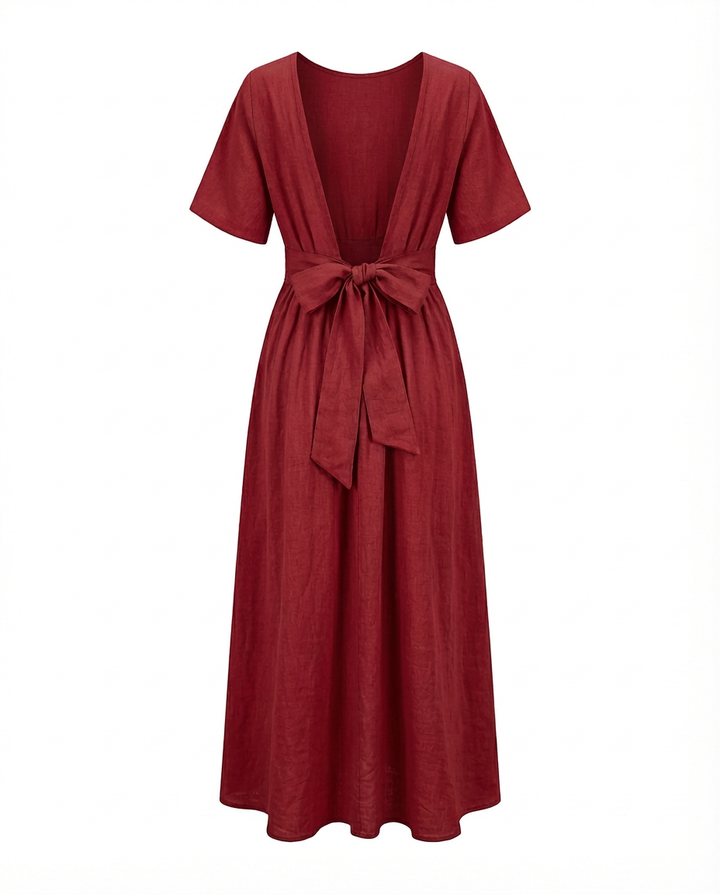 Sukienka Midi Damska Elegancka | Dopasowany Krój | Elastyczna Talie | Na Lato